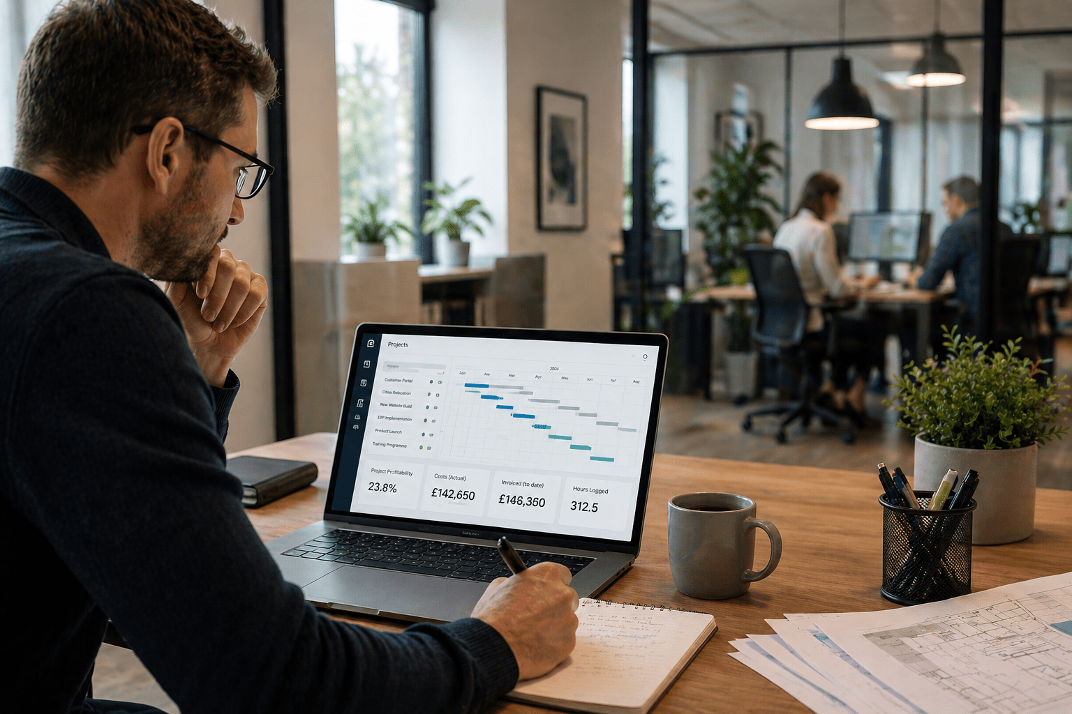 Business Central project management view