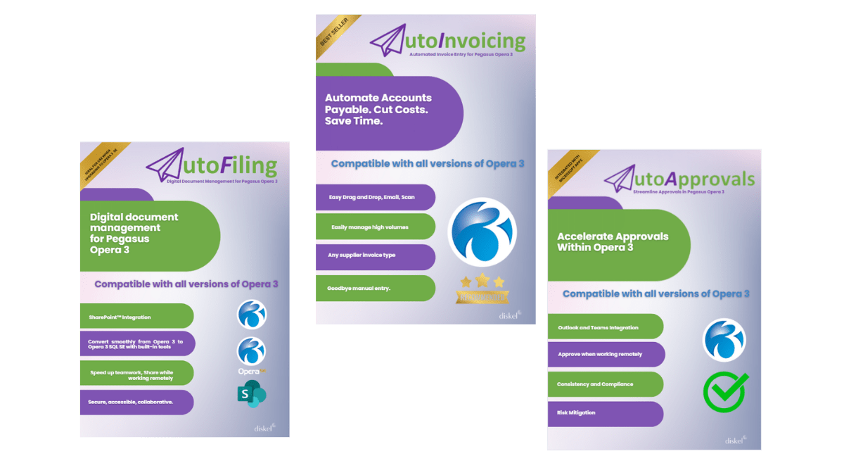AutoInvoicing, AutoFiling and AutoApprovals — automation add-ons for Pegasus Opera 3