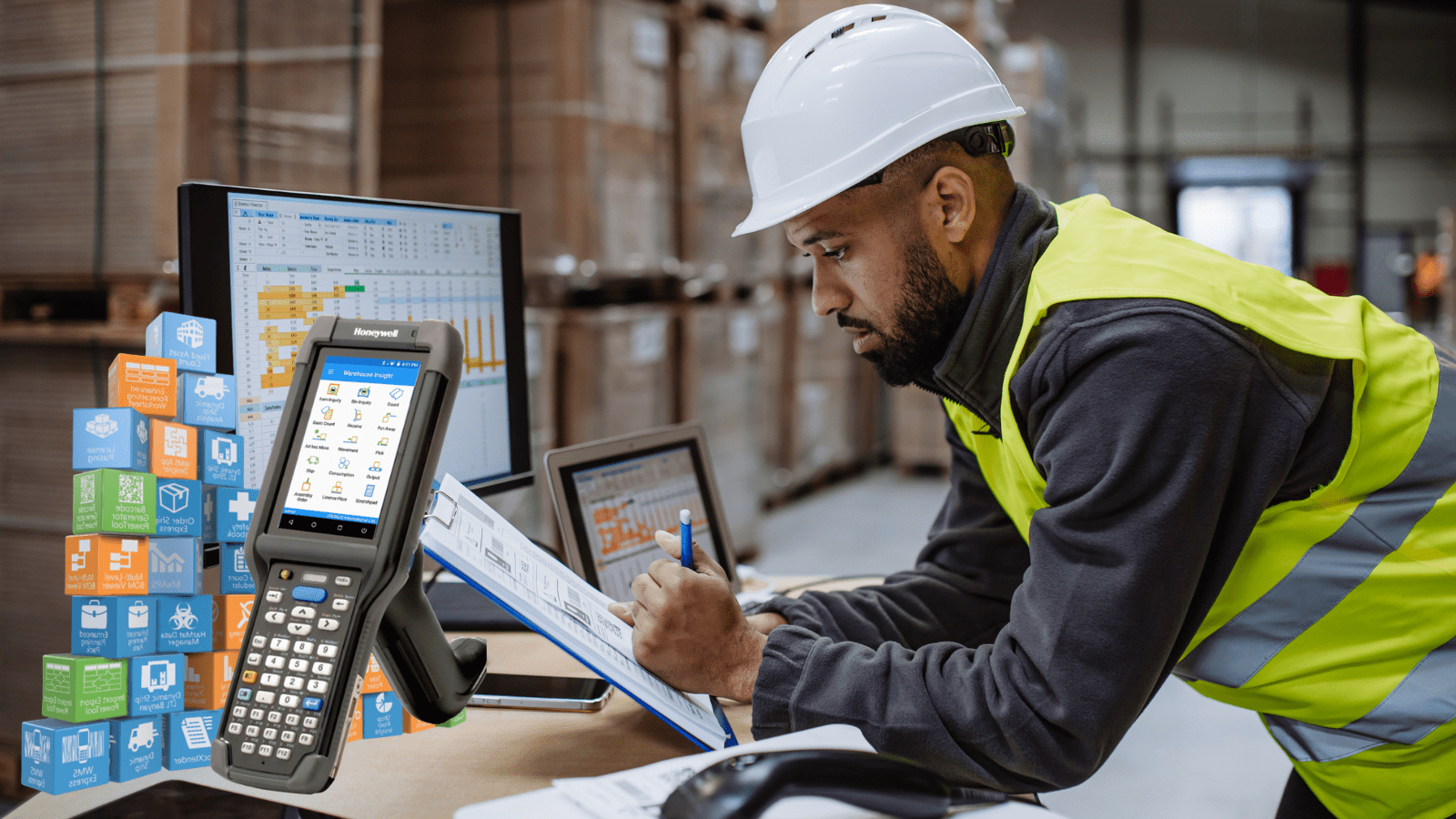 Warehouse management for Dynamics Business Central: Warehouse Insight barcode scanning on a handheld device